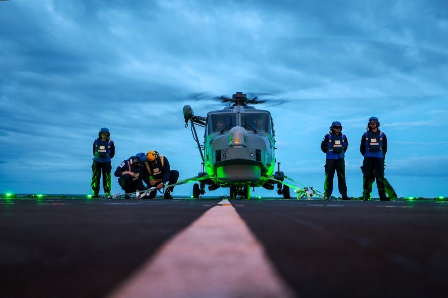 Wildcat Helicopter on HMS Trent