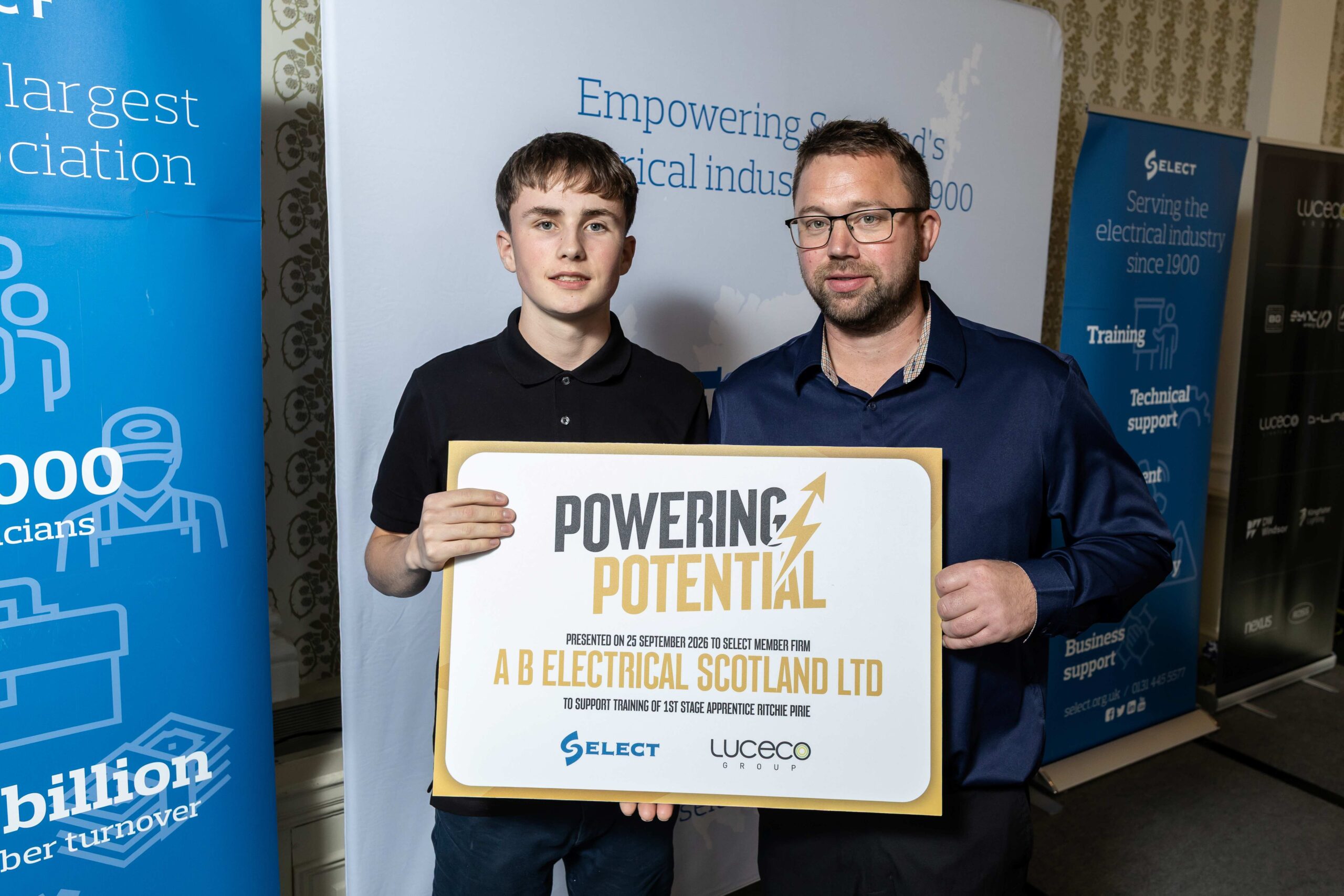 SELECT teams up with Luceco Group to help small businesses across Scotland with new £18,000 Powering Potential apprentice funding initiative